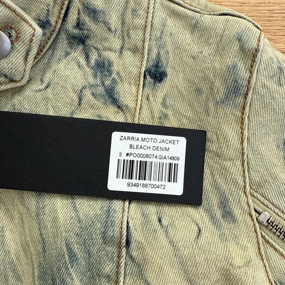 I.AM.GIA - Zarria Moto Denim Jacket & Mini Skirt in Bleached Blue - Picture 5 of 6